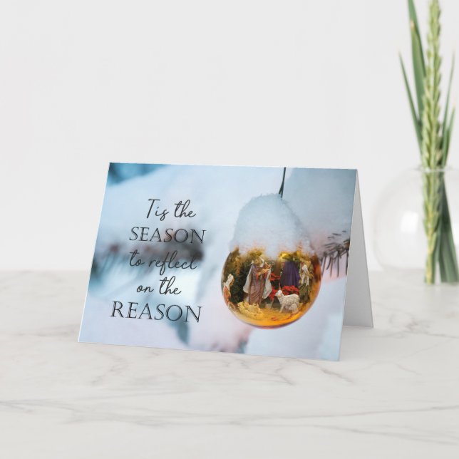 Reason for the Season Nativity, One Photo Holiday Card (Front)