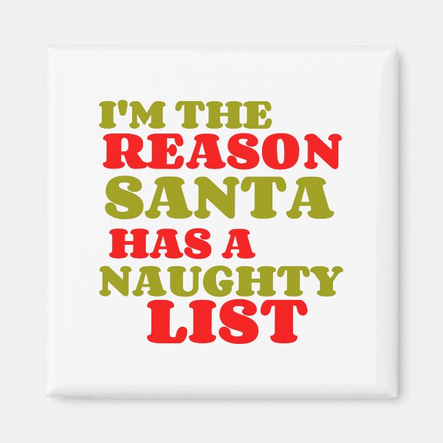 REASON SANTA NAUGHTY LIST MAGNET (Front)