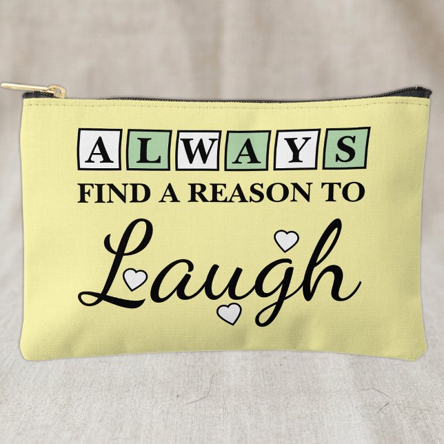 Reason to laugh green yellow accessory pouch (Creator Uploaded)