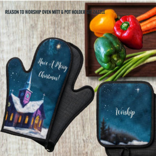 Reason To Worship Oven Mitt & Pot Holder Set