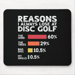 Reasons I Always Lose At Disc Golf Funny Disc Golf Mouse Pad