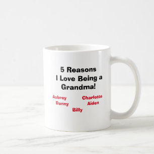 "Reasons I Love Being a Grandma!" Personalised Mug