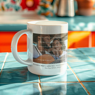 Reasons I Love You   Personalised Couples Photo  Coffee Mug