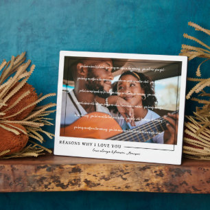 Reasons I Love You   Personalised Couples Photo Plaque