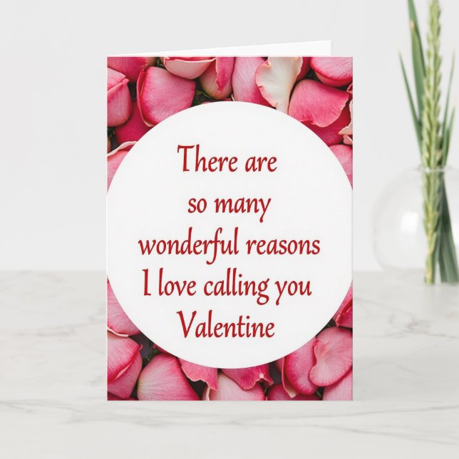 Reasons I Love You Valentine Card (Front)