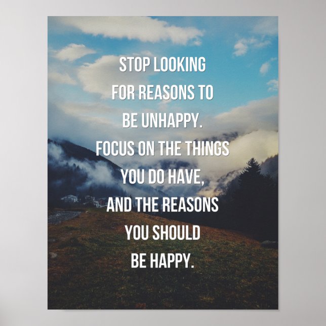 Reasons To Be Happy Quote Poster (Front)