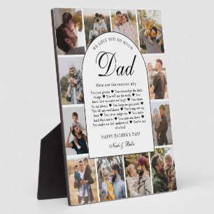 Reasons We Love You Dad Photo Grid Collage Plaque