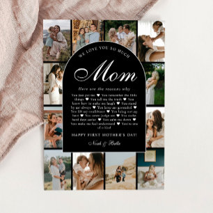 Reasons We Love You Mom Photo Collage Mother's Day Card