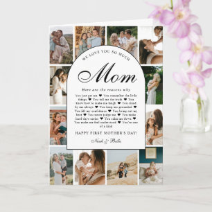 Reasons We Love You Mom Photo Grid Collage Card