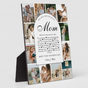 Reasons We Love You Mom Photo Grid Collage Plaque