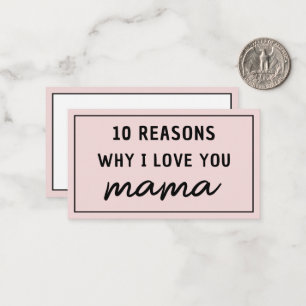 Reasons Why I Love You Mum Mother's Day Cute Card