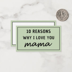 Reasons Why I Love You Mum Mother's Day Cute Card
