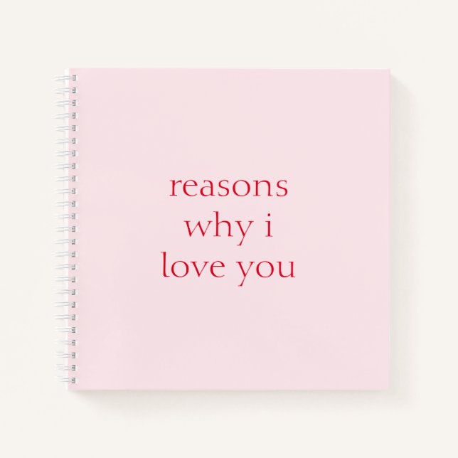 Reasons Why I Love You Valentine's Day Notebook (Front)