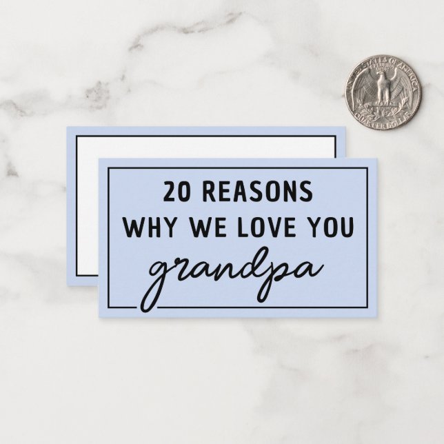 Reasons Why We Love You Grandpa Cute Card (Front/Back In Situ)