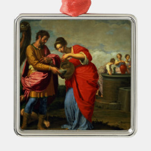 Rebecca and Eliezer at the Well, c.1626-27 Metal Ornament