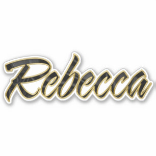 Rebecca black gold lettering sticker
