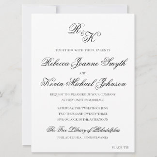 Rebecca - Classic, Formal Wedding Invitation