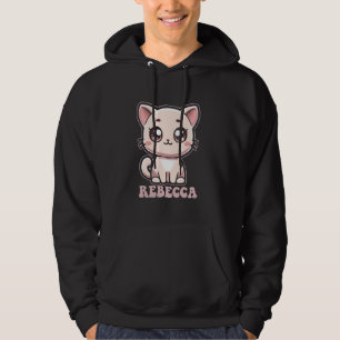 Rebecca Cute Kitty Cat Design for Girls Name Rebec Hoodie