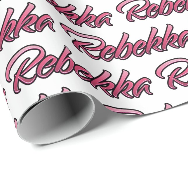 Rebecca faded pink personalized gift wrap (Roll Corner)