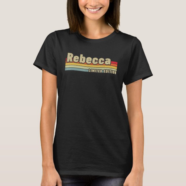 Rebecca Gift Name Personalised Birthday Funny Chri T-Shirt (Front)
