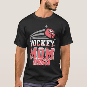 Rebecca Hockey Mum With Puck Womens T-Shirt