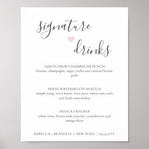 Rebecca Simple Signature Drinks Wedding Sign