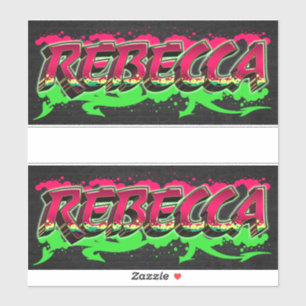 Rebecca Vorname Name Graffiti Aufkleber Sticker