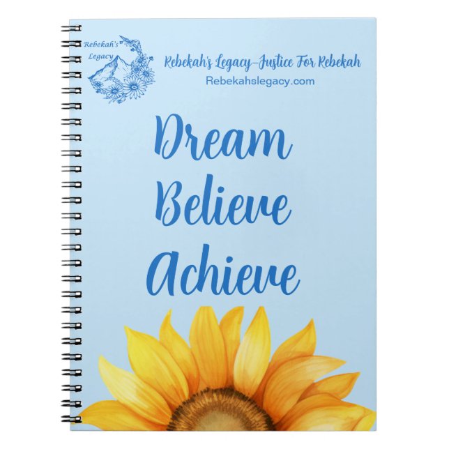 Rebekah’s Legacy Dream • Believe • Achieve Journal (Front)