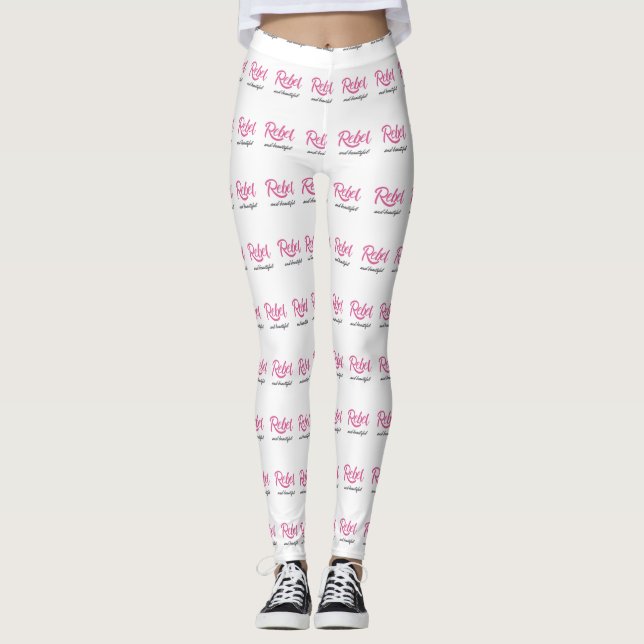 Rebel and Beautiful Pattern Leggings (Front)