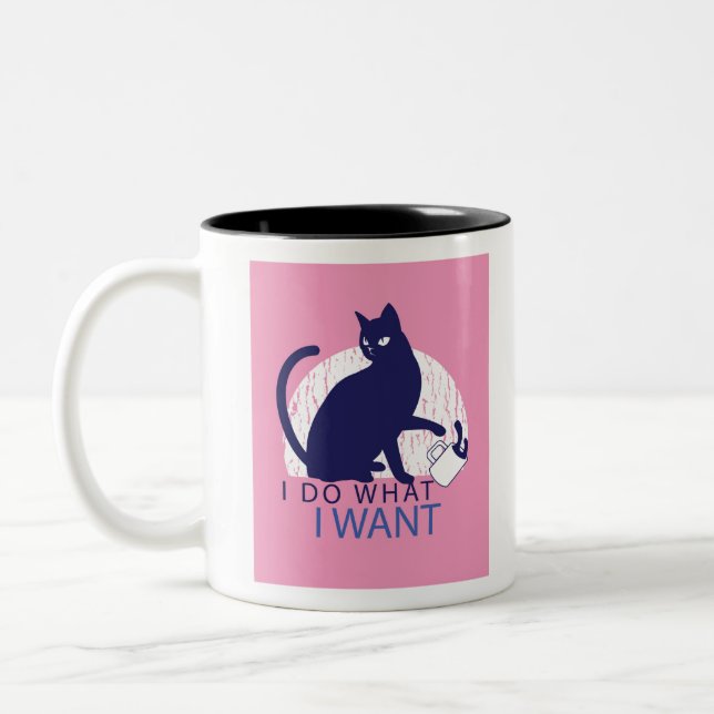 Rebel Cat Two-Tone Coffee Mug (Left)
