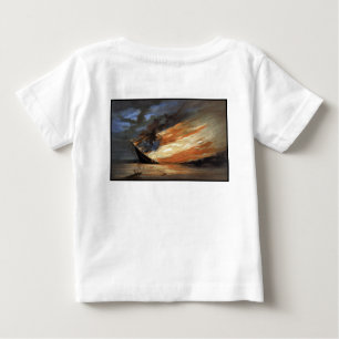 Rebel Civil War flagship on Fire of American flag Baby T-Shirt