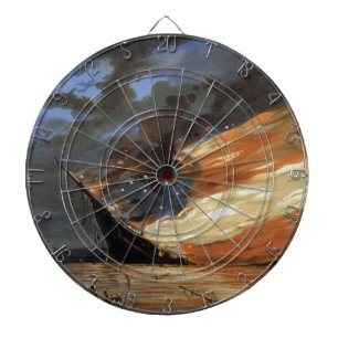 Rebel Civil War flagship on Fire of American flag Dartboard