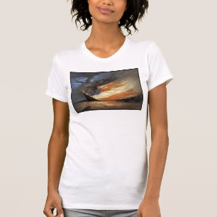Rebel Civil War flagship on Fire of American flag T-Shirt
