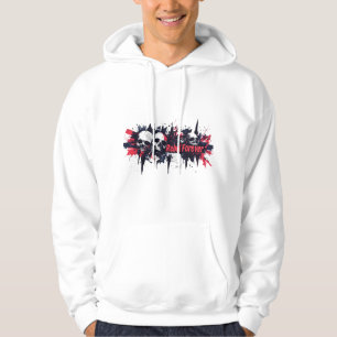 "Rebel Forever" - Edgy Skull Graphic Design Hoodie