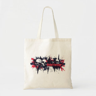 "Rebel Forever" - Edgy Skull Graphic Design Tote Bag