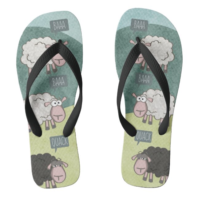 Rebel Funny Sheep (Black Sheep) Thongs (Footbed)
