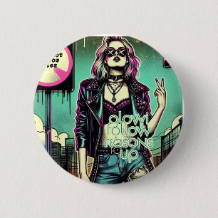 Rebel Girl - I Do Not Follow Rules 6 Cm Round Badge