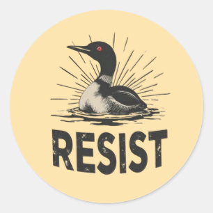 Rebel Loon – Resist Protest Art Classic Round Sticker
