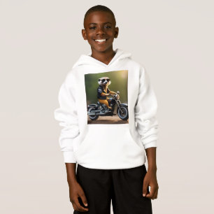 Rebel Meerkat: Leathers, Sunglasses and Motorbike