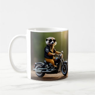 Rebel Meerkat: Leathers, Sunglasses and Motorbike Coffee Mug