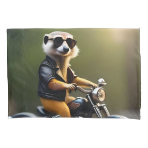Rebel Meerkat: Leathers, Sunglasses and Motorbike Pillowcase