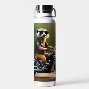 Rebel Meerkat: Leathers, Sunglasses and Motorbike Water Bottle
