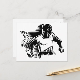Rebel, Molotov Cocktail, Riots, Communist Style Postcard