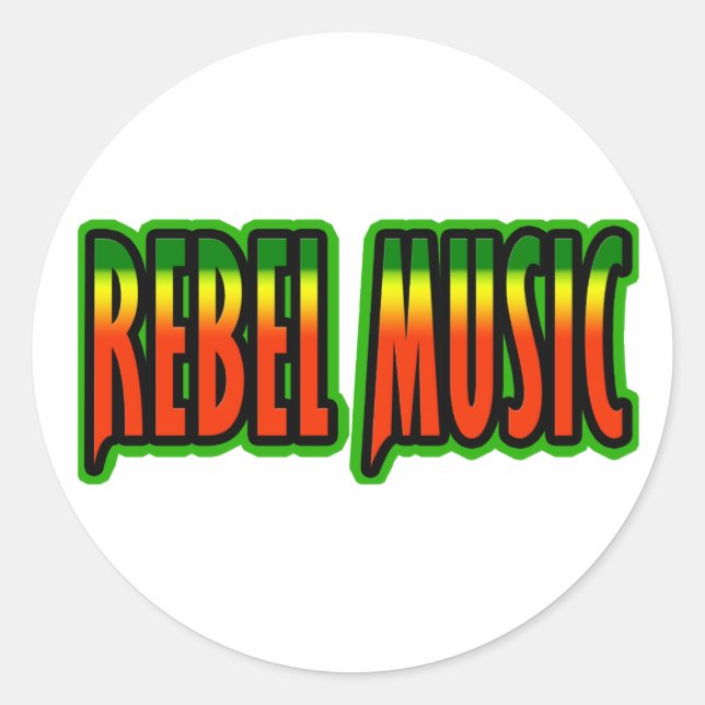 Rebel Music Classic Round Sticker (Front)