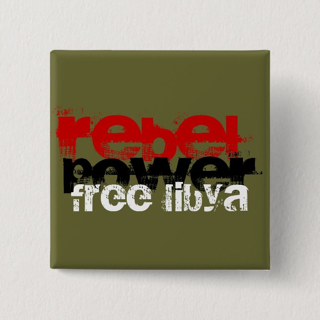 REBEL POWER FREE LIBYA 15 CM SQUARE BADGE (Front)