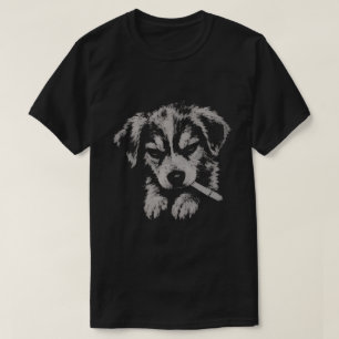Rebel Puppy with Cigarette T-Shirt