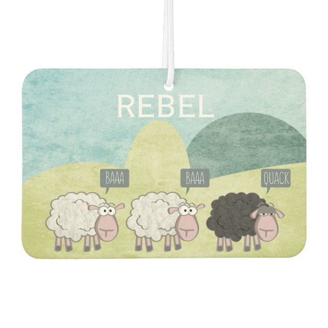 Rebel Sheep Car Air Freshener (Front)