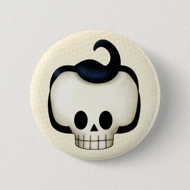 Rebel Skull 6 Cm Round Badge (Front)