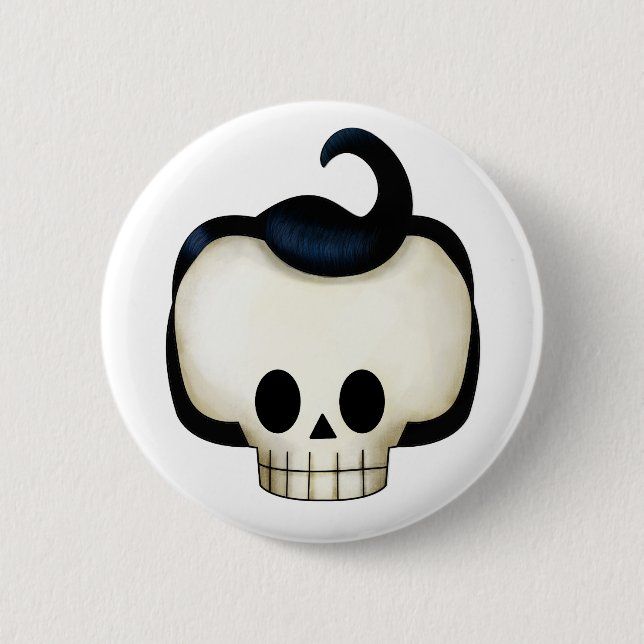 Rebel Skull 6 Cm Round Badge (Front)