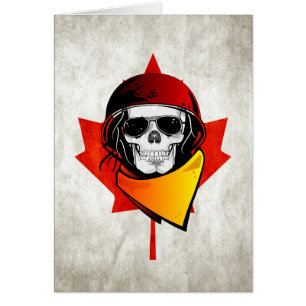 Rebel Skull Distressed Canadian Flag